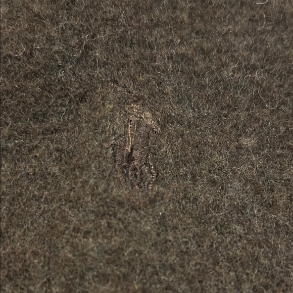 Polo Ralph Lauren Unisex Dark Brown LambsWool Scarf 9” x 60” Preppy Fall Winter - Picture 5 of 8